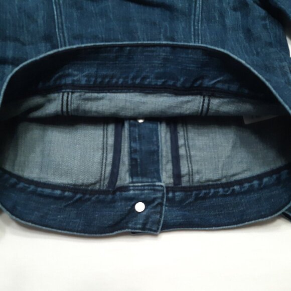 Gap Jacket Girls Medium Blue Kids 1969 Button Up Denim Pockets Dark Wash Stretch - Picture 11 of 15